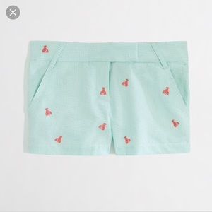 {J. Crew} Lobster Seersucker Shorts